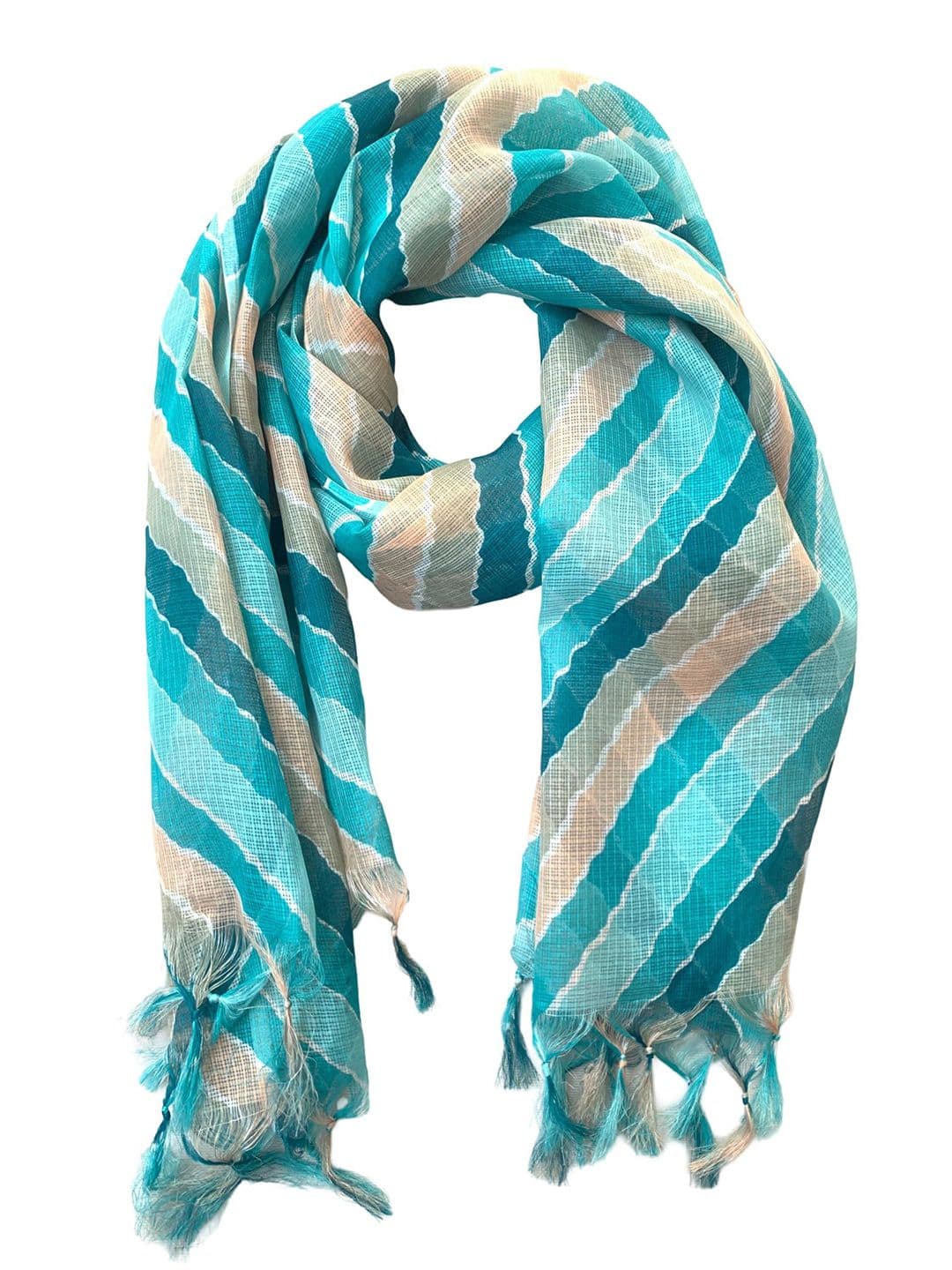 AKSHADEEP Leheriya Printed Kota Doria Dupatta - view 1