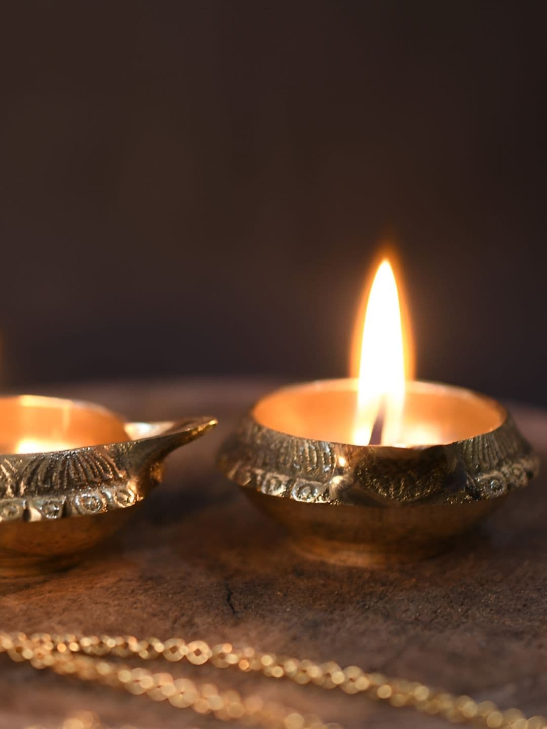 CraftVatika Yellow 2 Pieces Textured Diyas - view 1