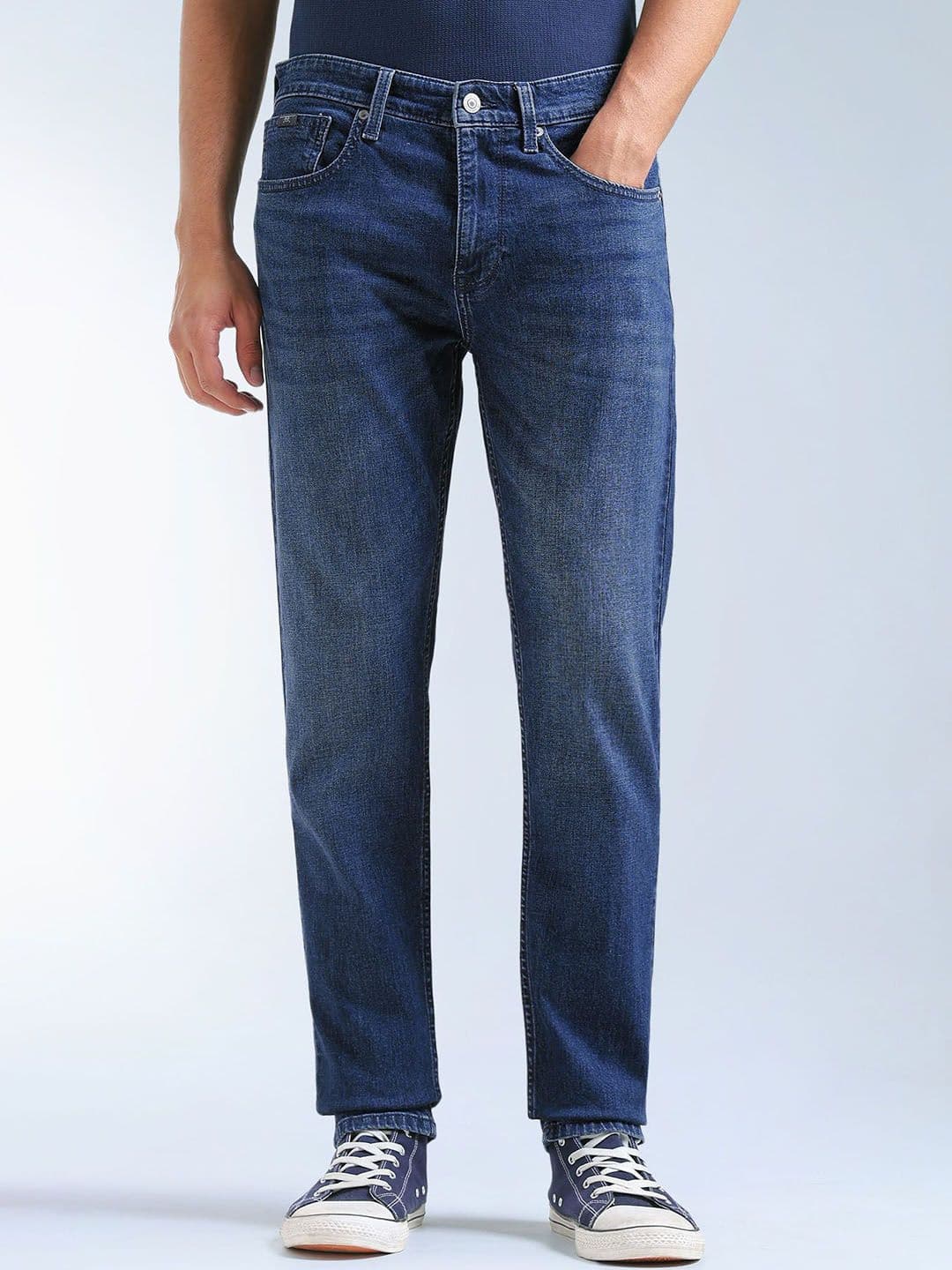 Flying Machine Men Tapered Fit Mid-Rise Stretchable Jeans - view 1