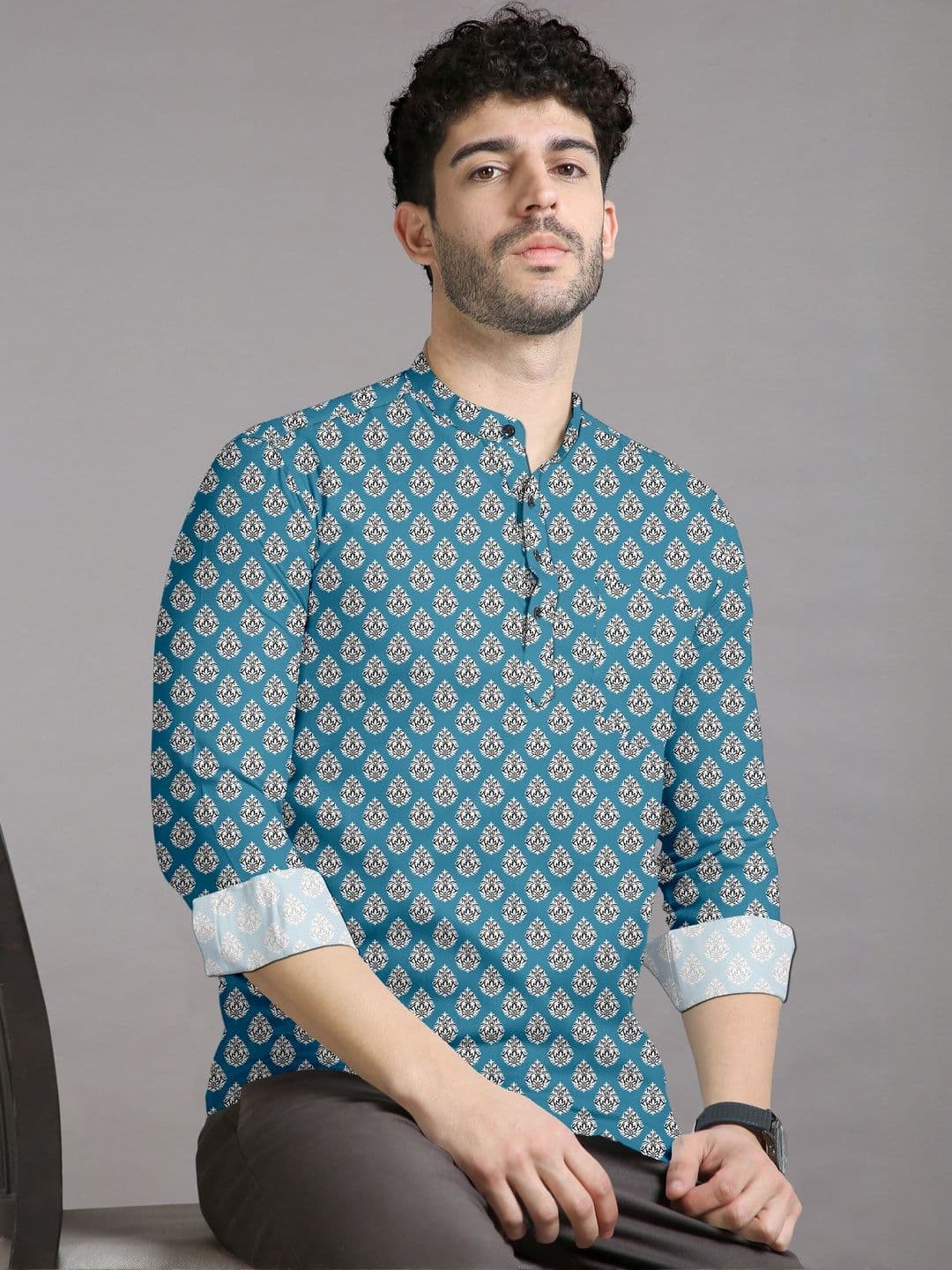 Acnos Men Blue Kurtas - view 1