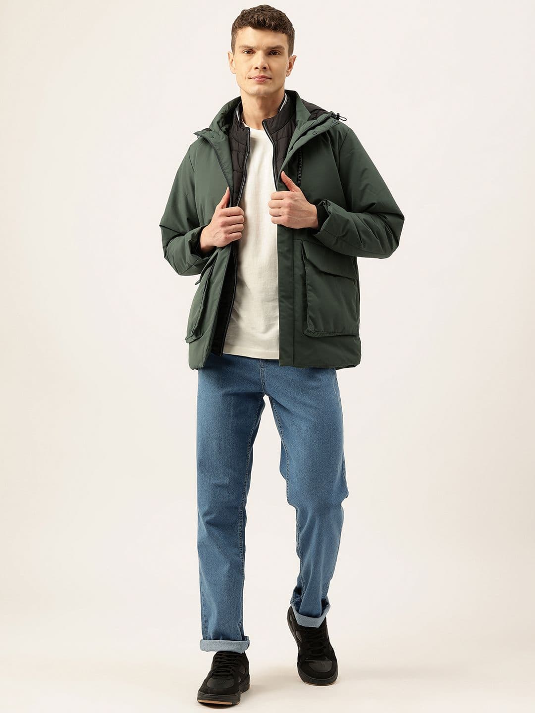 Monte Carlo Convertible & Reversible Padded Jacket with Hood - view 1