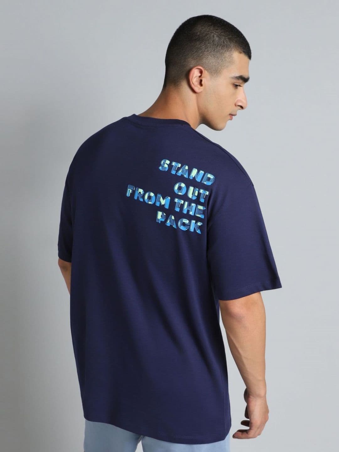CULT Men Navy Cult Graphic Oversized Fit T-shirt - view 1