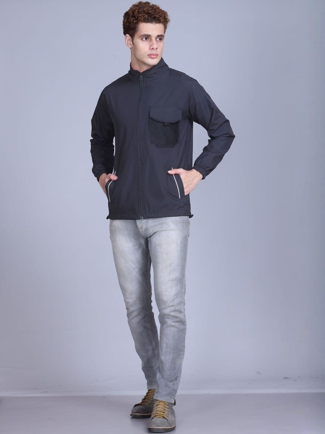 Roadster Men Windcheater Training or Gym Open Front Jacket - view 1