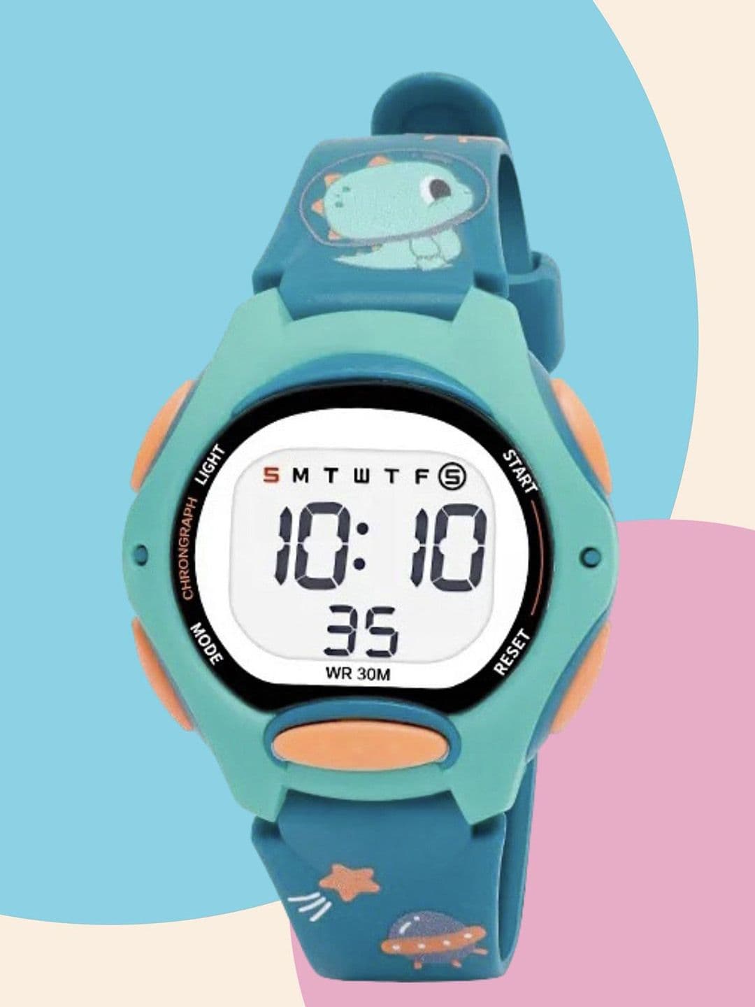 Otage Kids Printed Dial & Textured Straps Digital Multi Function Watch 8207-DarkGreen - view 1