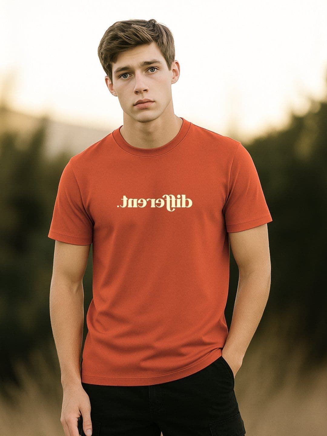 NOBERO Typography Printed Short Sleeves Pure Cotton T-shirt - view 1