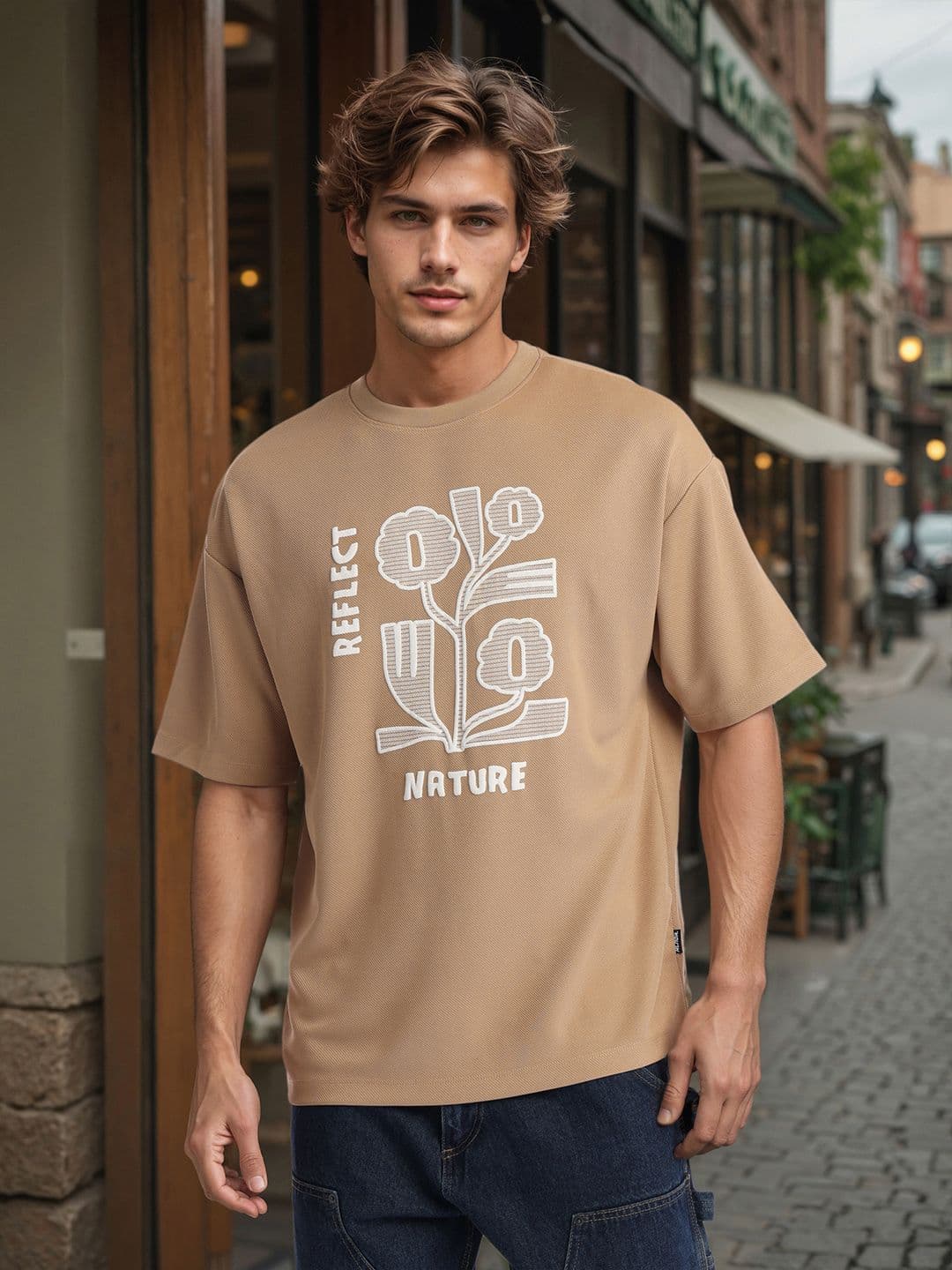 HIGHLANDER Men Graphic Printed Round Neck Oversized T-shirt - view 1