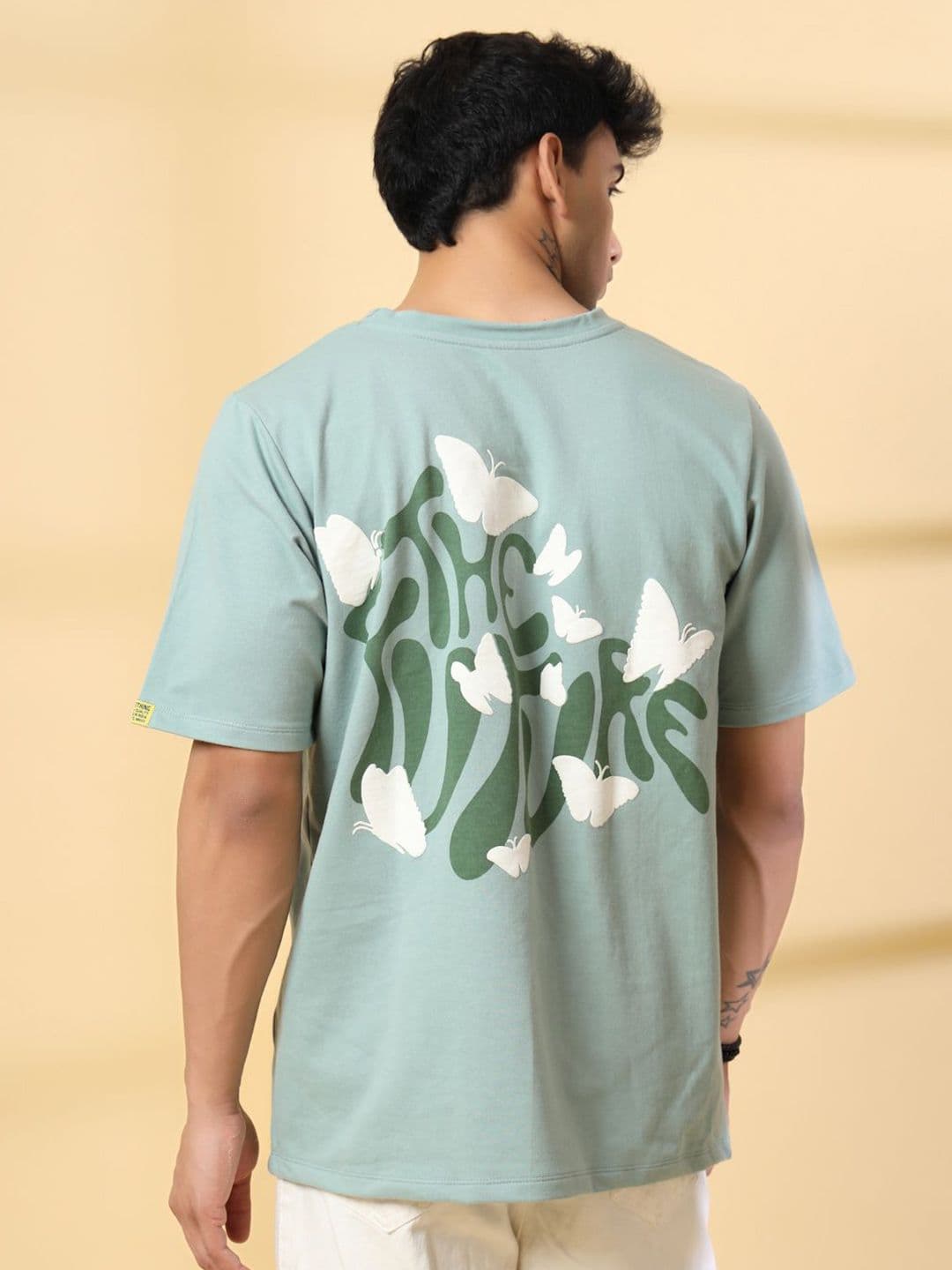 Rigo Unisex Typography Printed Drop-Shoulder Sleeves Pure Cotton T-shirt - view 1