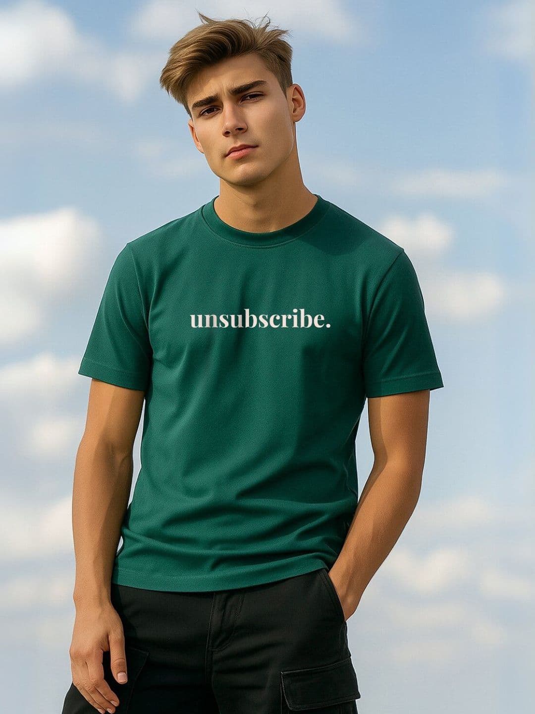 NOBERO Typography Printed Pure Cotton Round Neck T-shirt - view 1