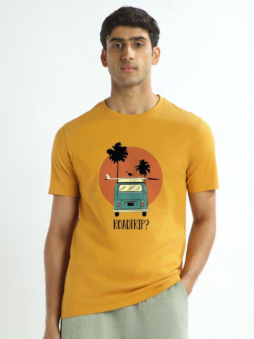NOBERO Graphic Printed Pure Cotton Round Neck T-shirt - view 1