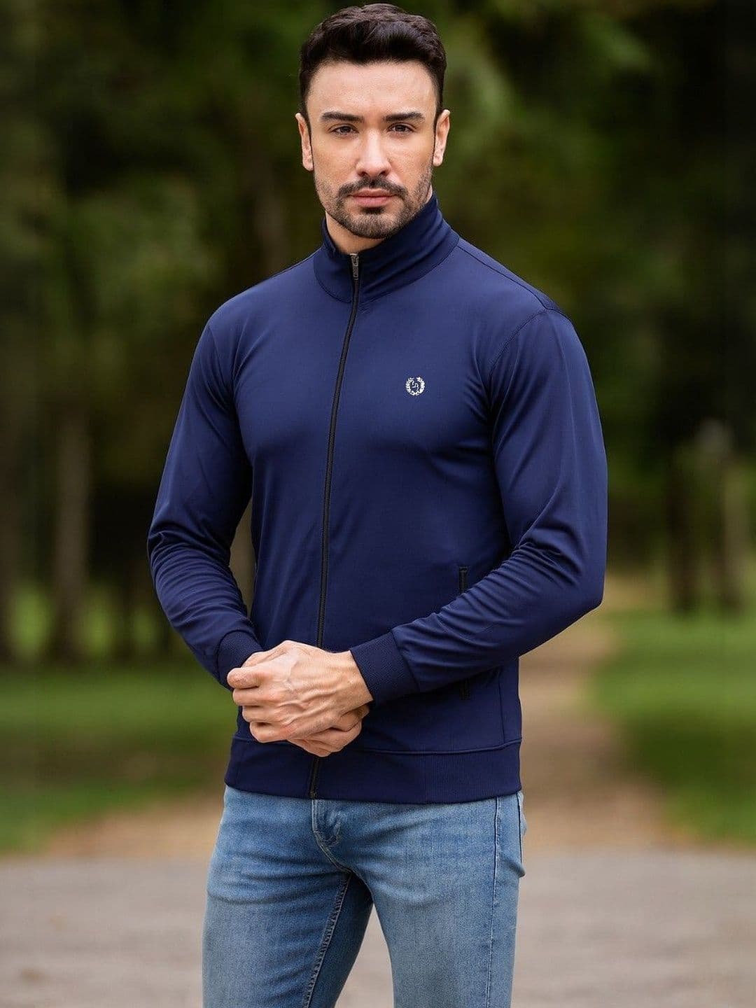 LEE BONEE Men Navy Blue Lightweight Outdoor Sporty Jacket - view 1
