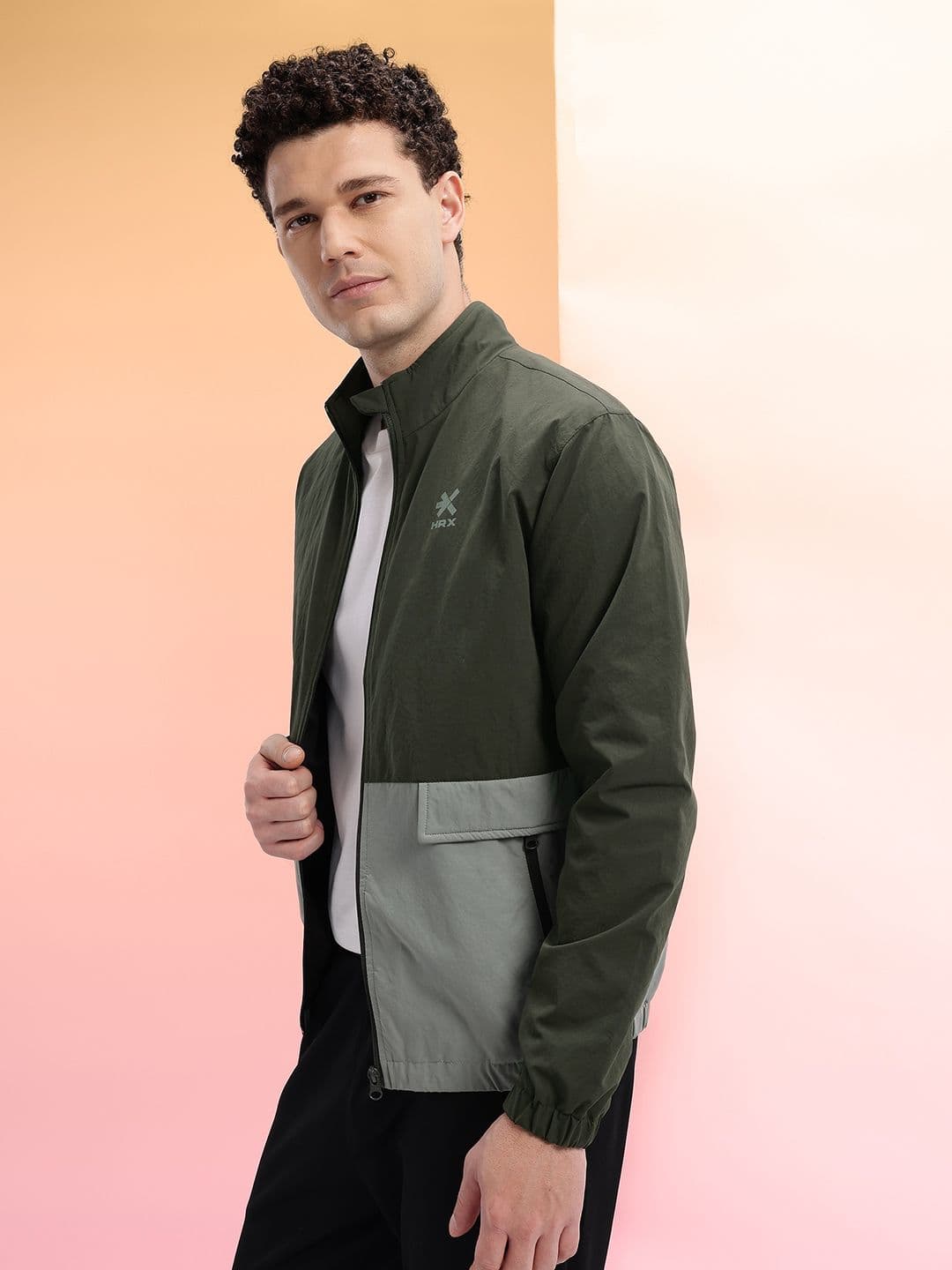 HRX by Hrithik Roshan Mock Collar Colourblocked Bomber Jacket - view 1