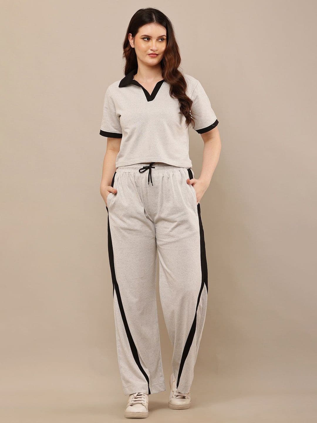 CLOTHINK INDIA Polo Collar T-Shirt With Trouser - view 1