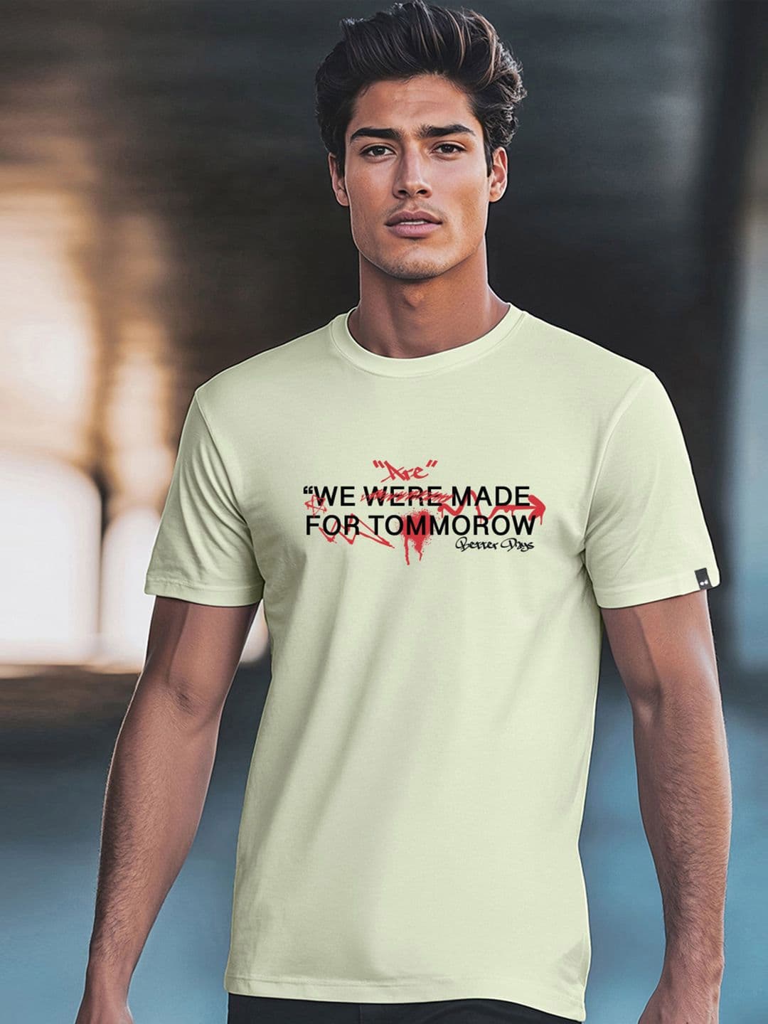 Bewakoof Men Fog Green The Future Typography T-shirt - view 1