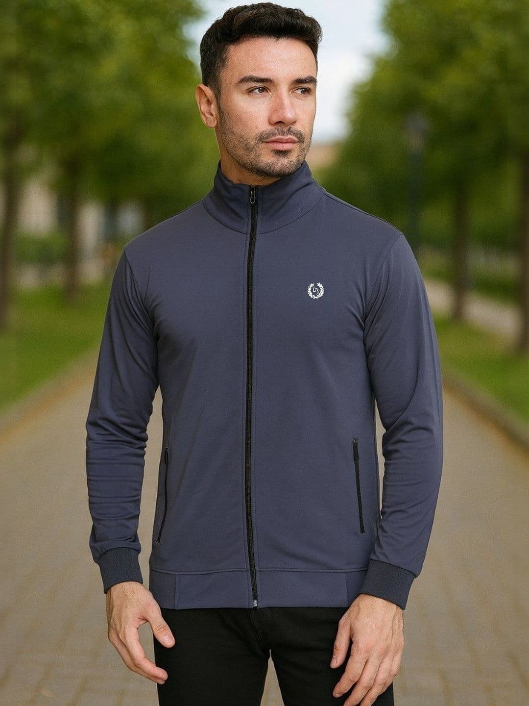 LEE BONEE Men Dark Grey Lightweight Outdoor Sporty Jacket - view 1