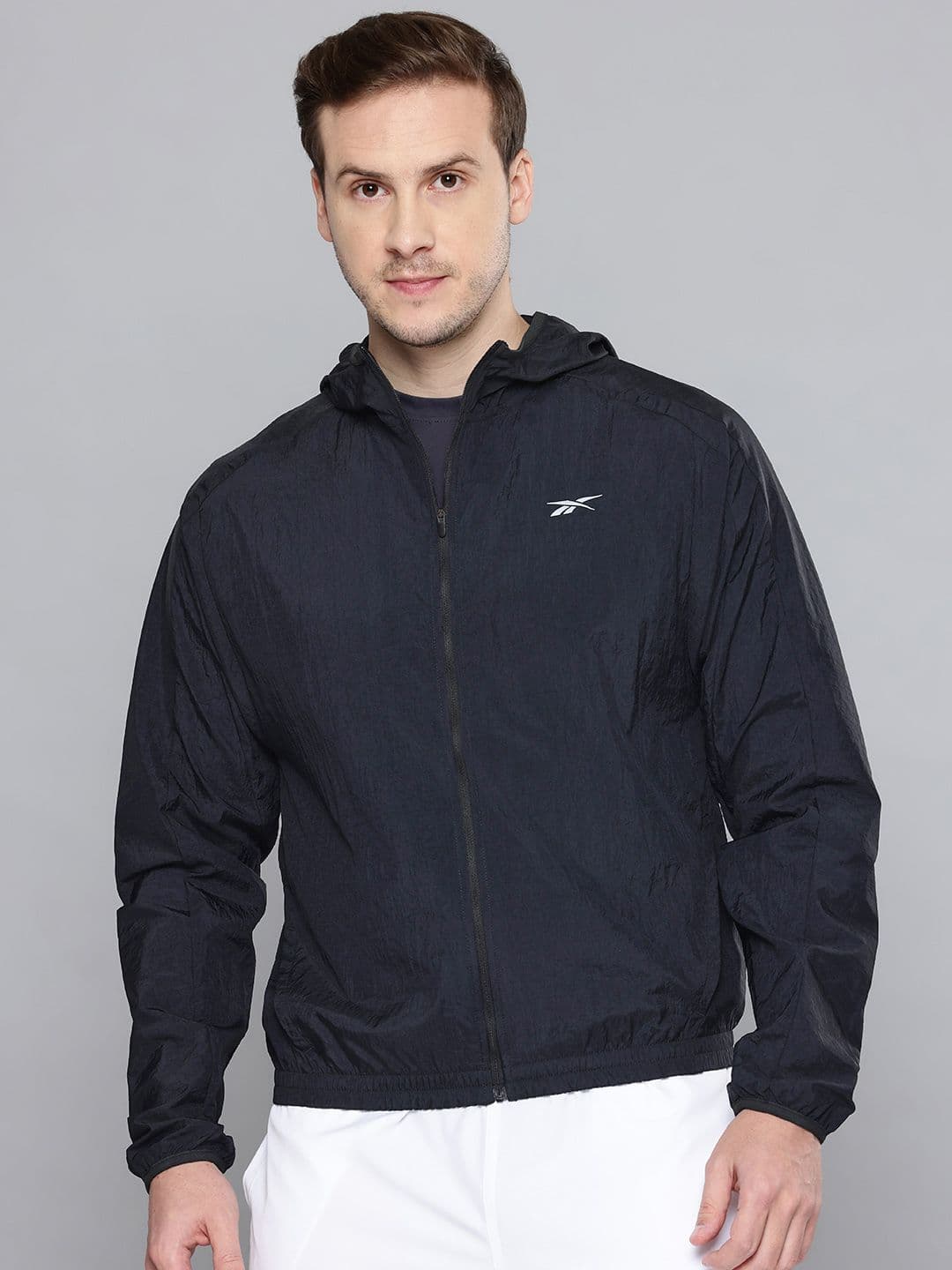Reebok Brand Logo Detail Hooded Running Jacket - view 1