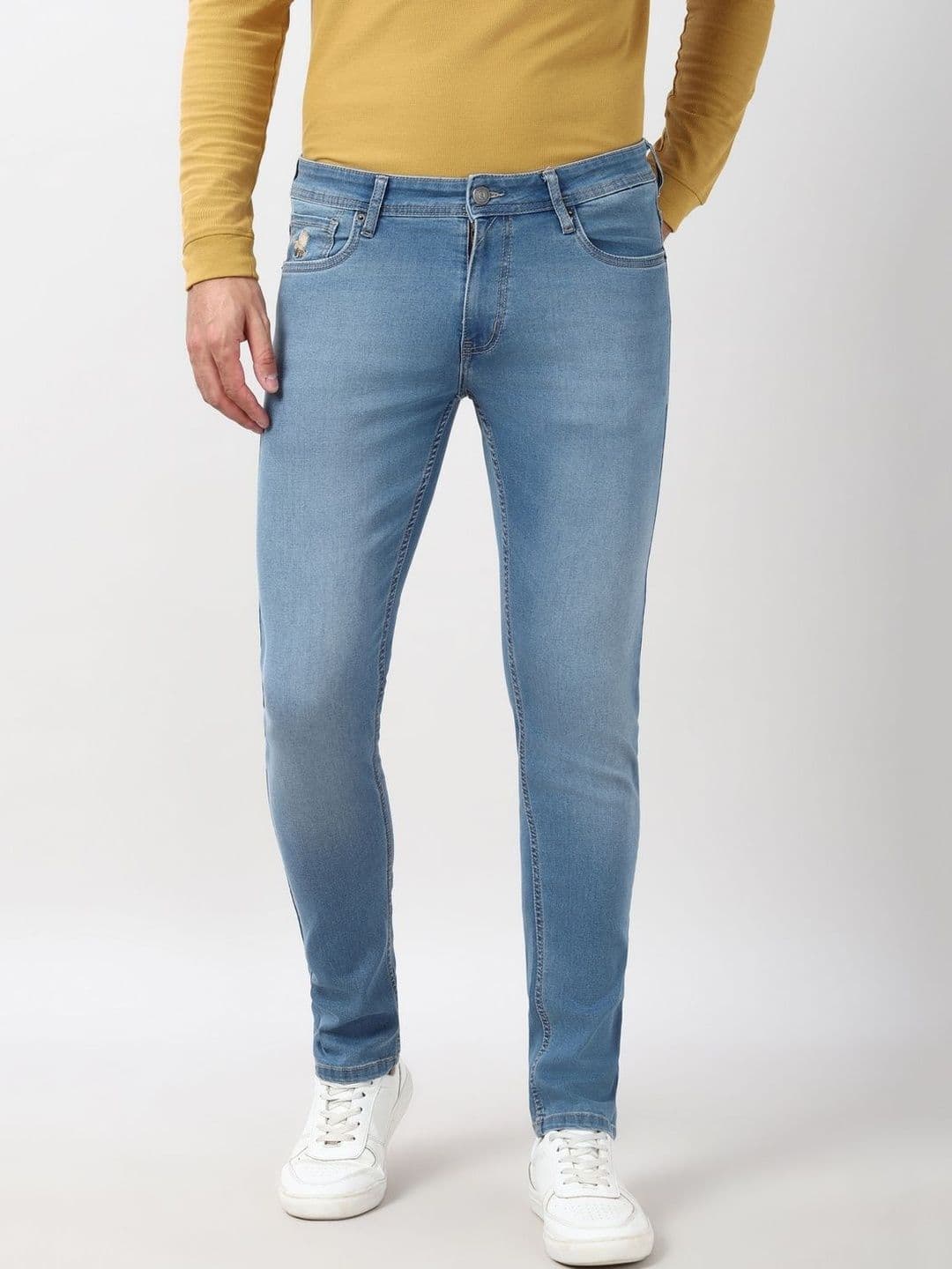 Peter England Casuals Men Slim Fit Mid-Rise Light Fade Jeans - view 1