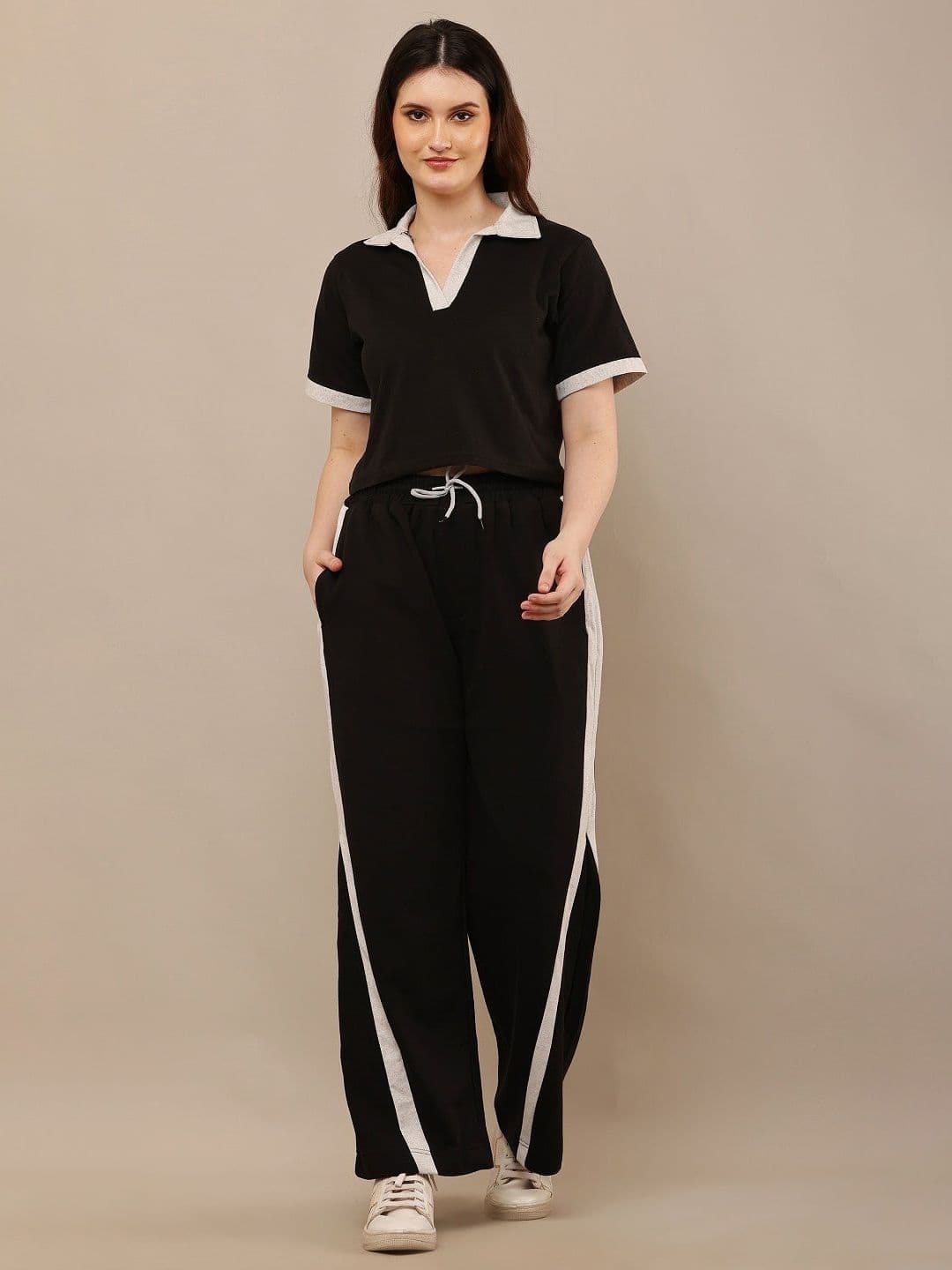 CLOTHINK INDIA Polo Collar T-Shirt With Trouser - view 1