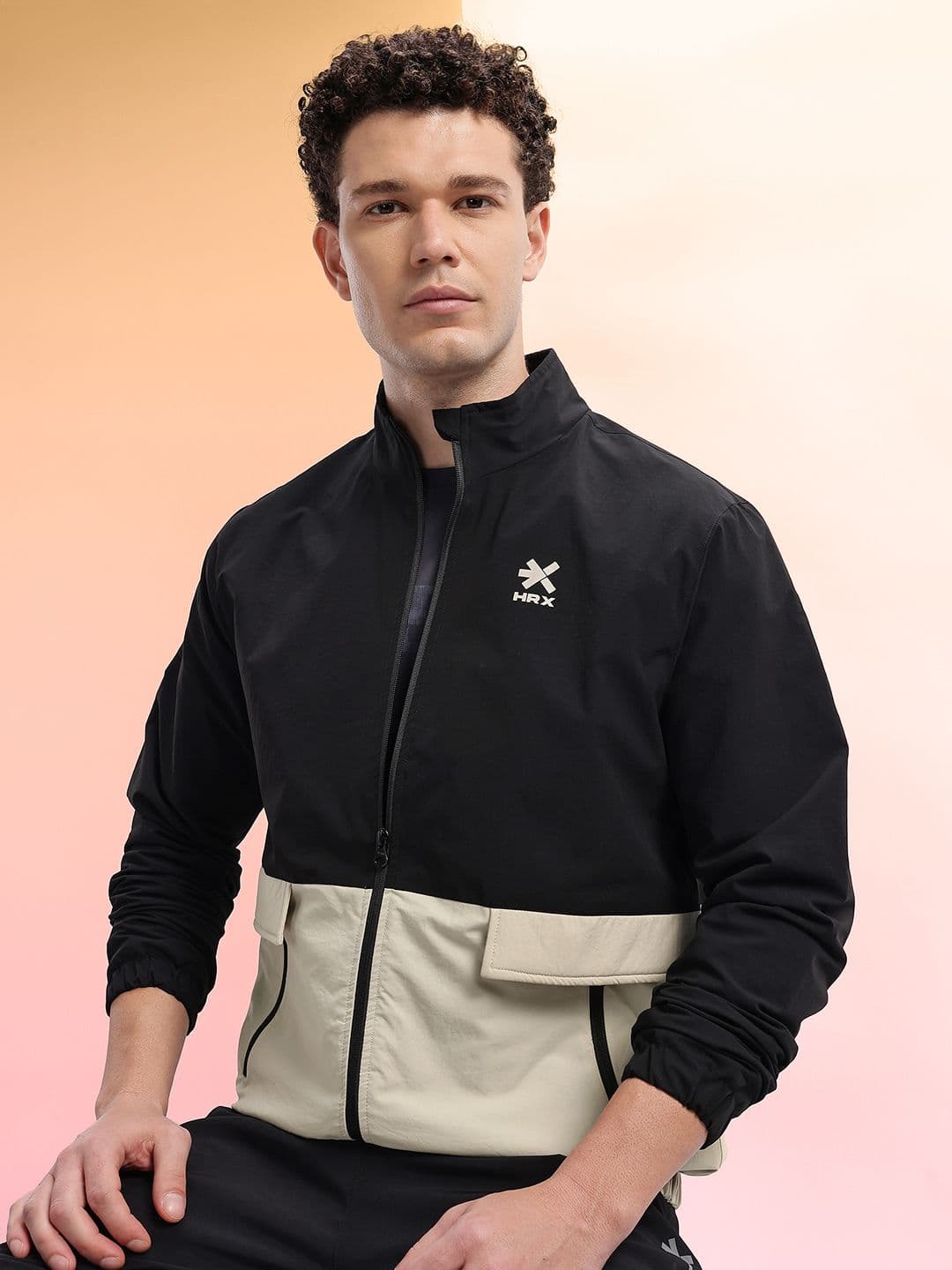 HRX by Hrithik Roshan Mock Collar Colourblocked Bomber Jacket - view 1