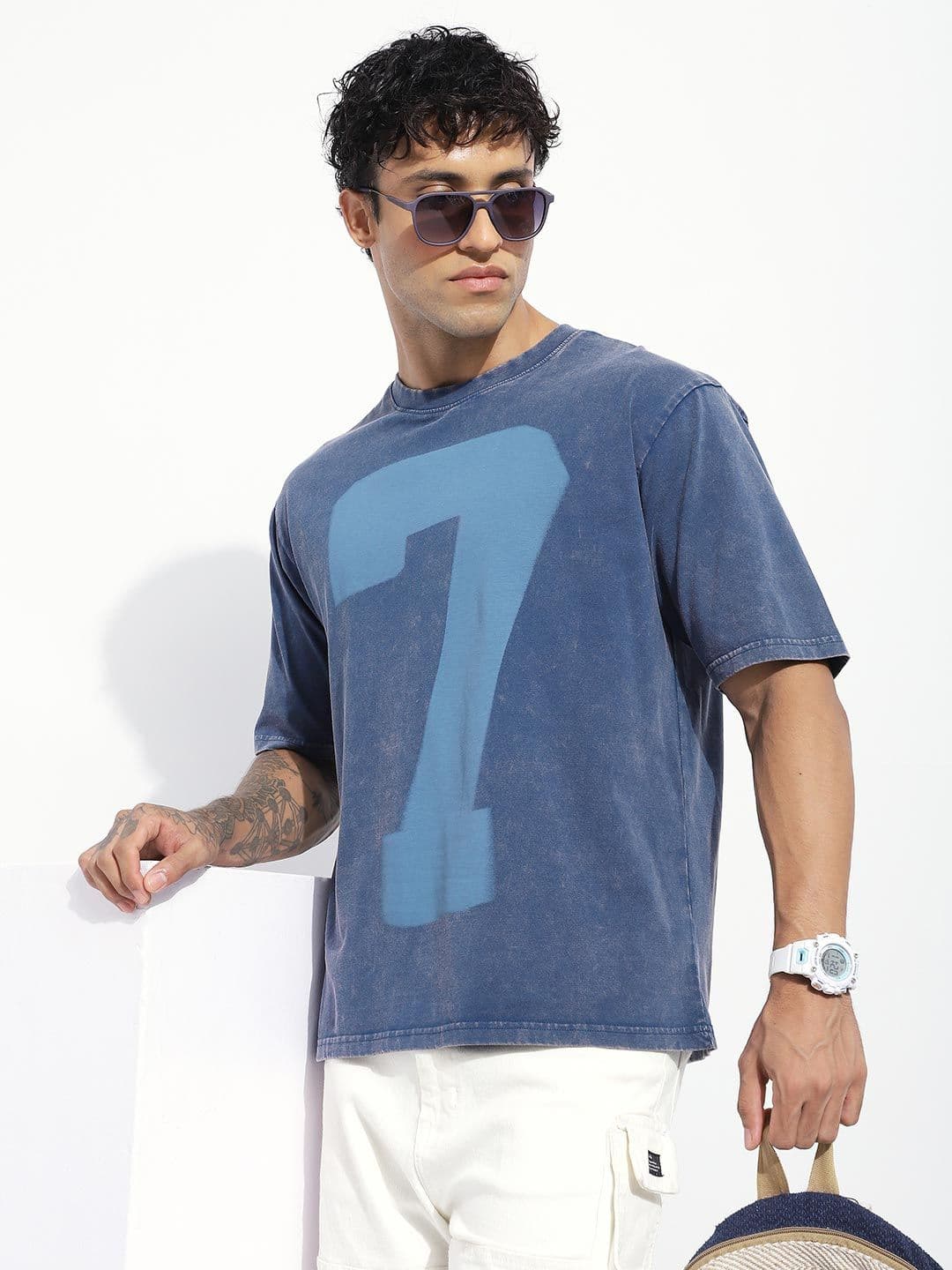 Difference of Opinion Men Oversized Acid Washed Printed Tshirt - view 1