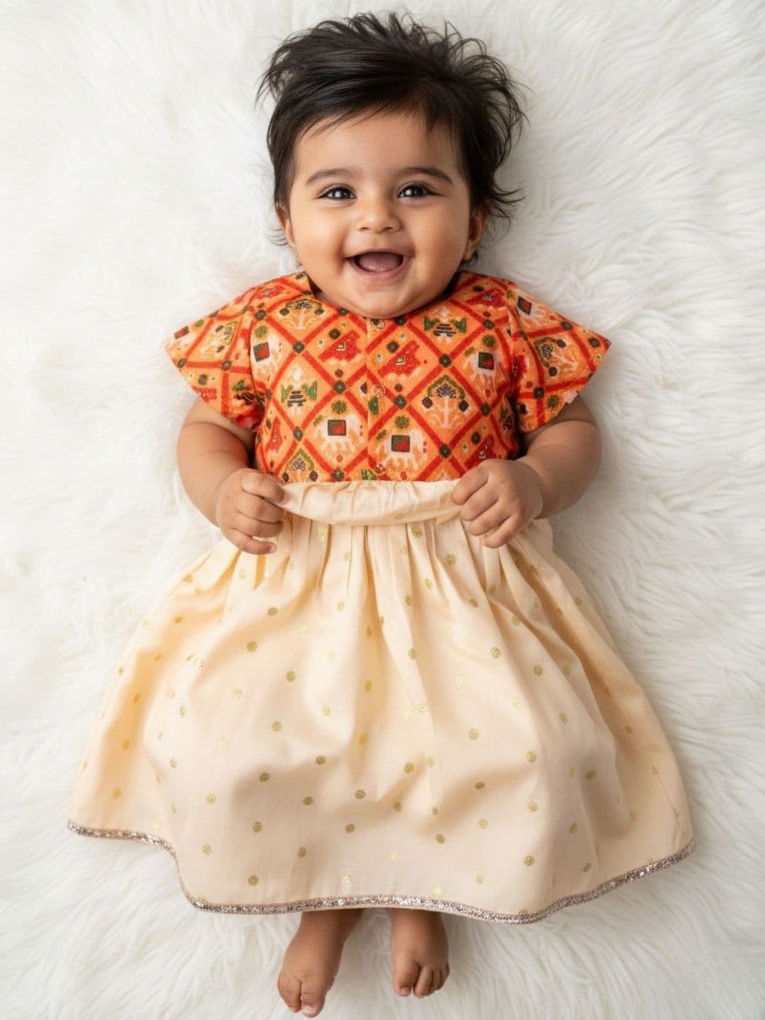Sangria Girls Ready to Wear Zari Detail Lehenga With Patola Blouse - view 1