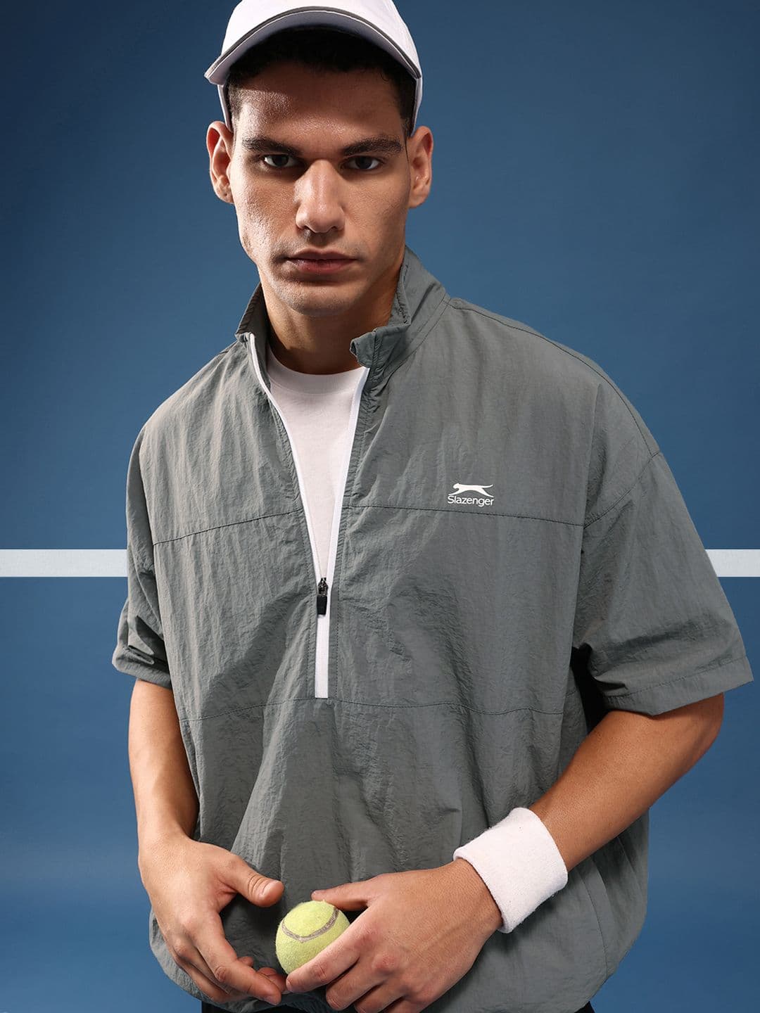 Slazenger Mock Collar Sporty Oversized Jacket - view 1