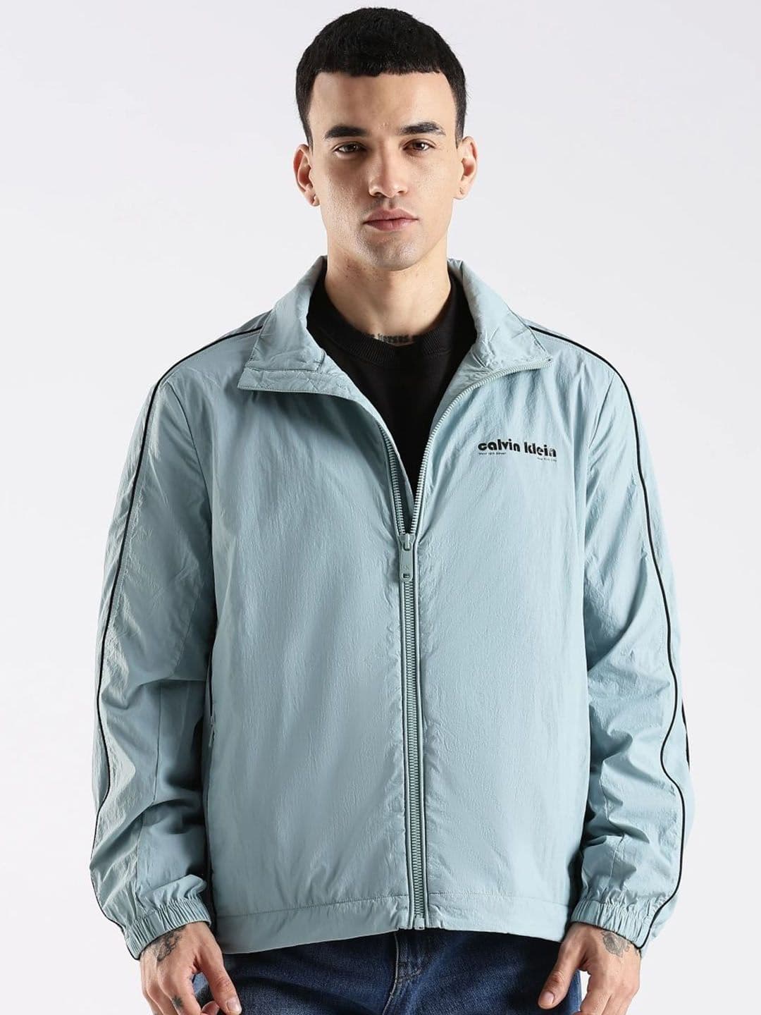 Calvin Klein Jeans Men Spread Collar Solid Sporty Jacket - view 1