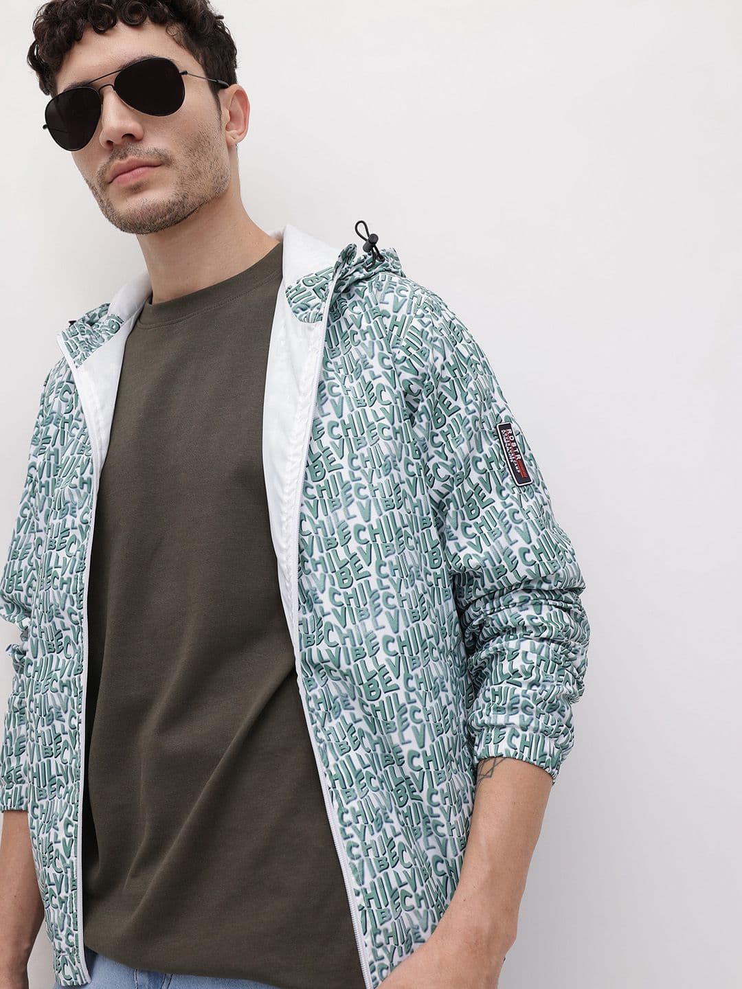 The Roadster Life Co. Typography Printed Hooded Bomber Jacket - view 1