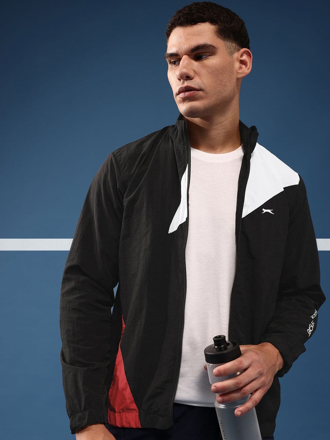 Slazenger Mock Collar Colourblocked Sporty Jacket - view 1