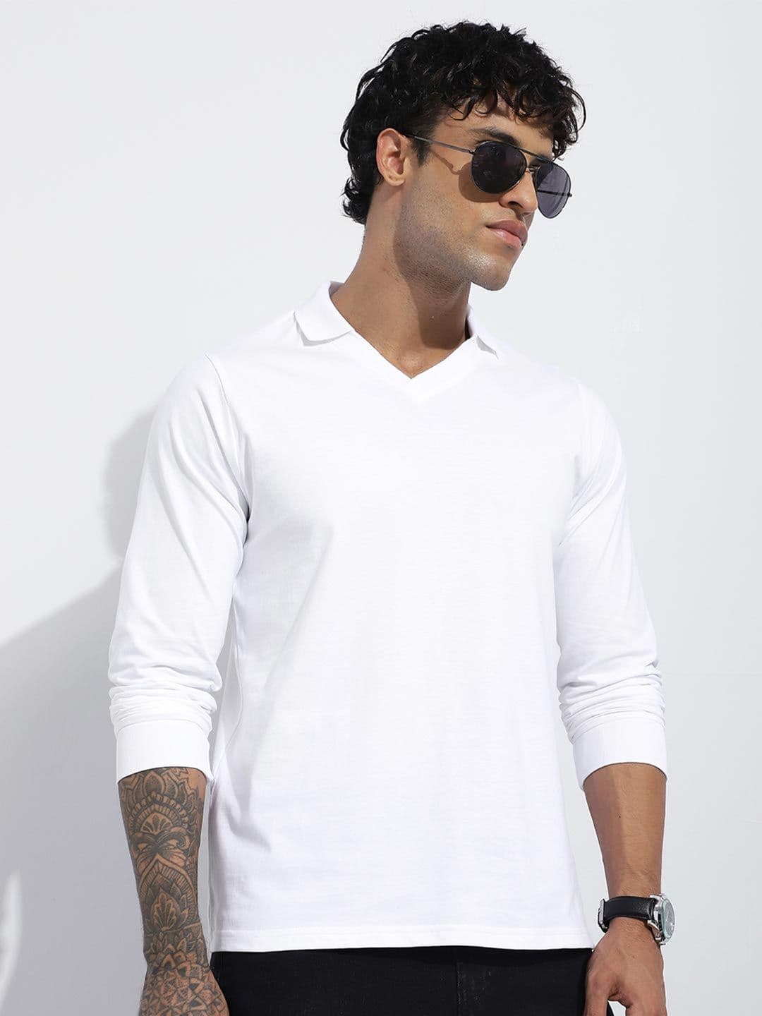 DILLINGER Men Regular Fit Long Sleeve Solid V-Neck Collar Tshirt - view 1