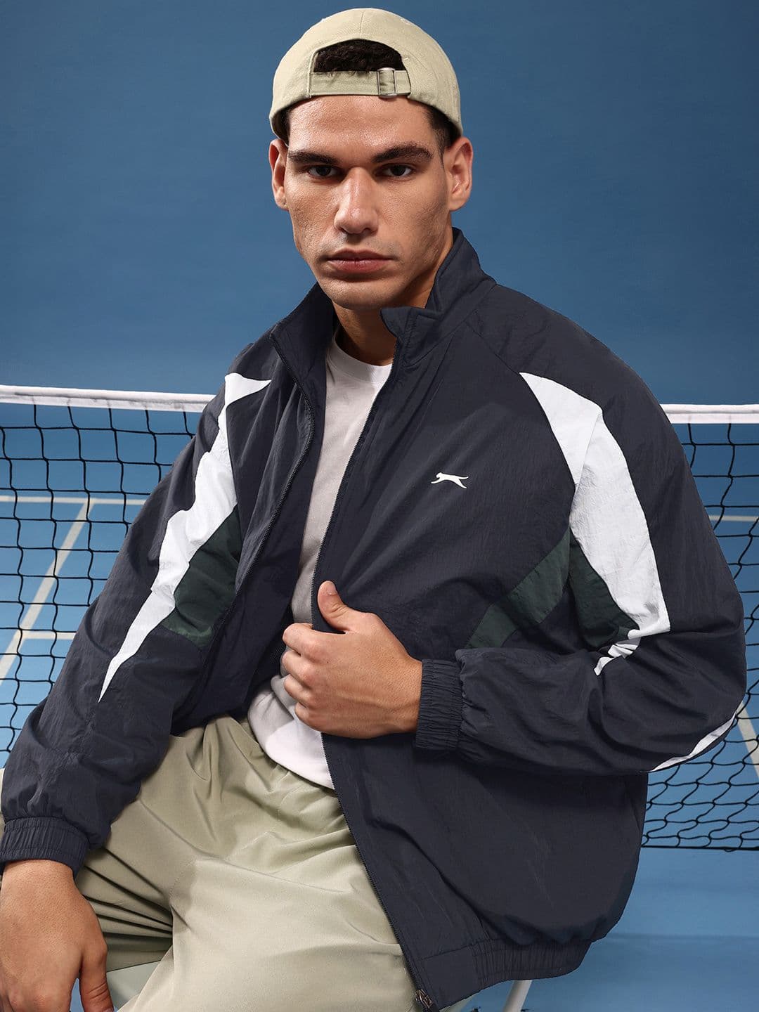 Slazenger Mock Collar Sporty Oversized Jacket - view 1