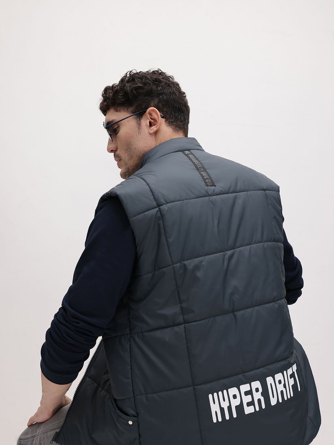 The Roadster Life Co. Typography Detail Paneled Padded Gilet - view 1