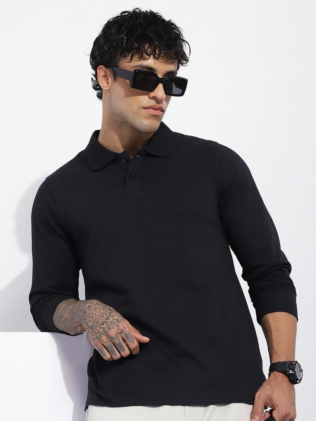 DILLINGER Men Regular Fit Long Sleeve Solid Polo Tshirt - view 1