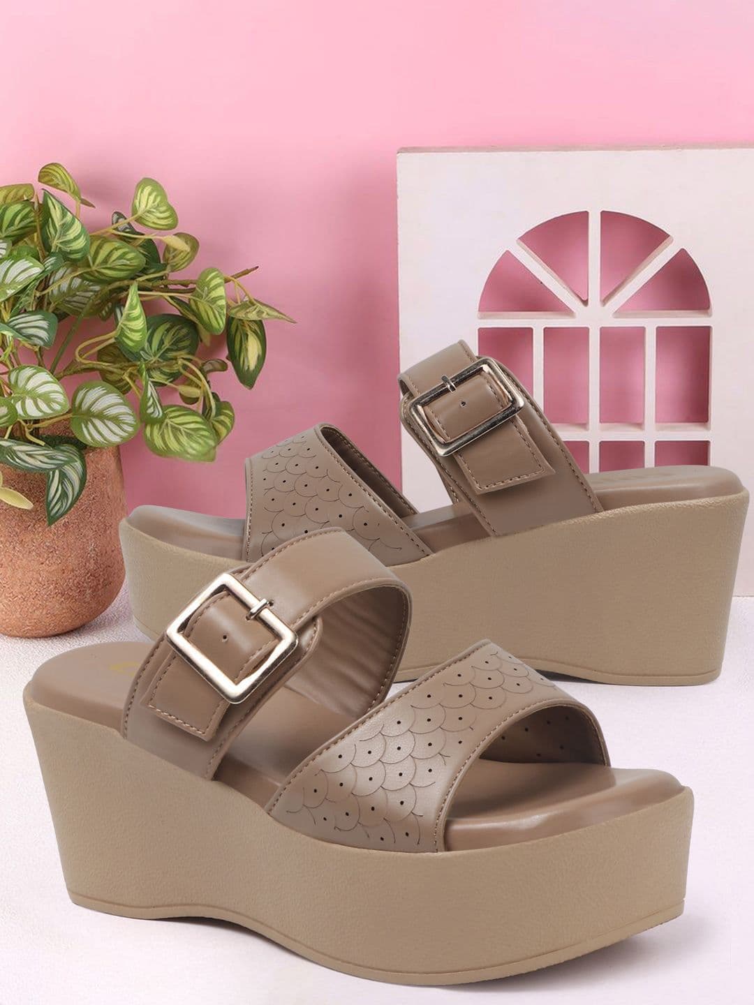 Colo Platform Heel Sandals with Buckles - view 1