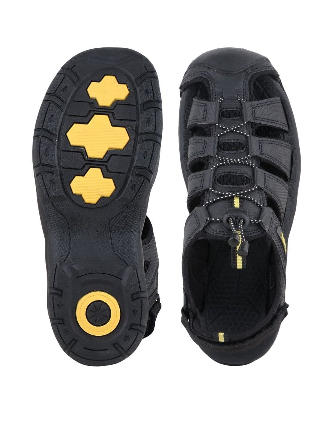 FUEL Men Black Lace Up Velcro Closure Fisherman Sandals - view 1