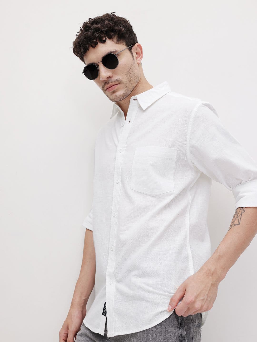 The Roadster Life Co. Spread Collar Pure Cotton Casual Shirt - view 1