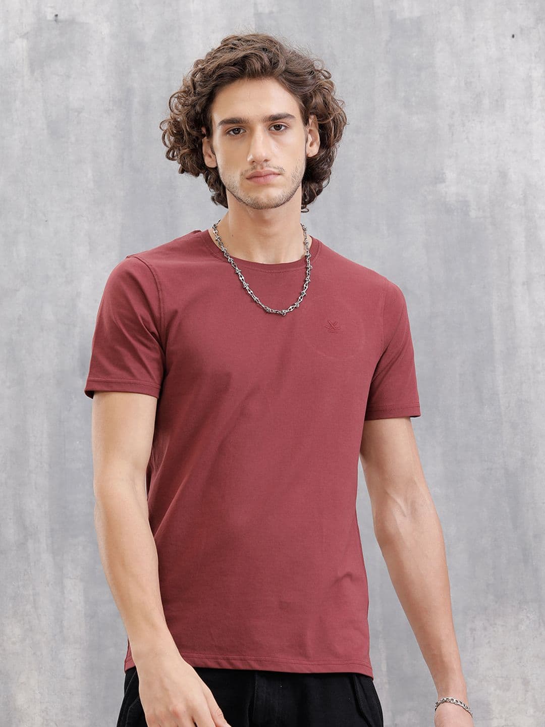 WROGN Men Brand Logo Printed Round Neck Cotton Slim Fit T-shirt - view 1
