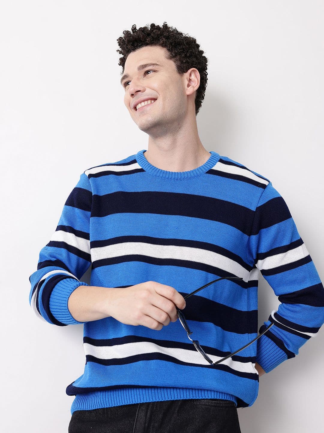 Mast & Harbour Round Neck Striped Long Sleeves Pullover - view 1