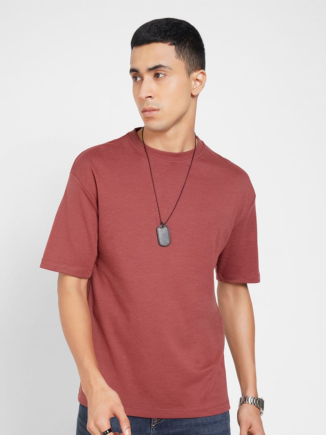 SF JEANS by Pantaloons Round Neck Regular Sleeves Pure Cotton Relaxed Fit T-shirt - view 1