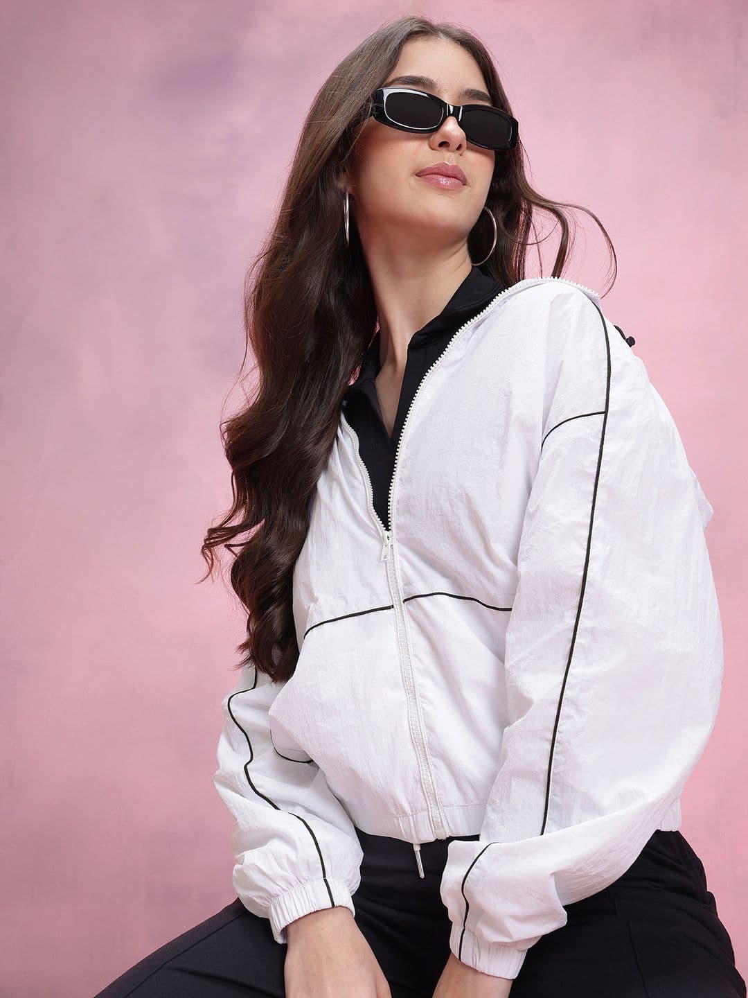 DressBerry Hooded Paneled Tailored Jacket - view 1