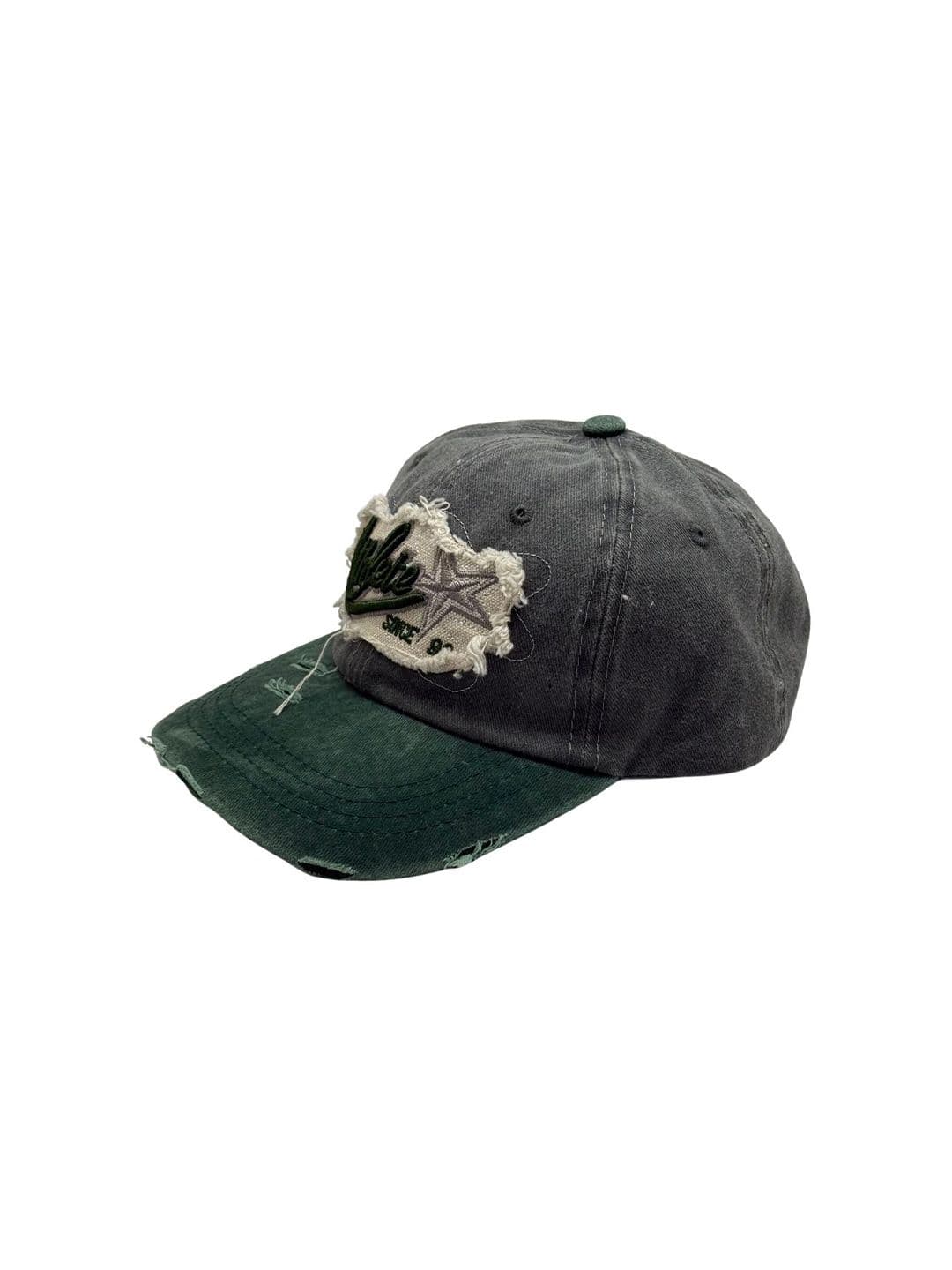 The Tie Hub Men Athlete Embroidered Distressed Cotton Snapback Baseball Cap - view 1