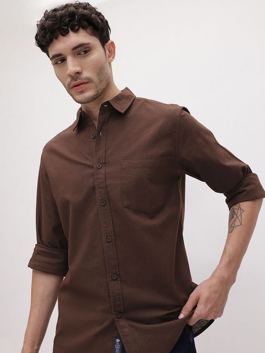 The Roadster Life Co. Spread Collar Pure Cotton Casual Shirt - view 1
