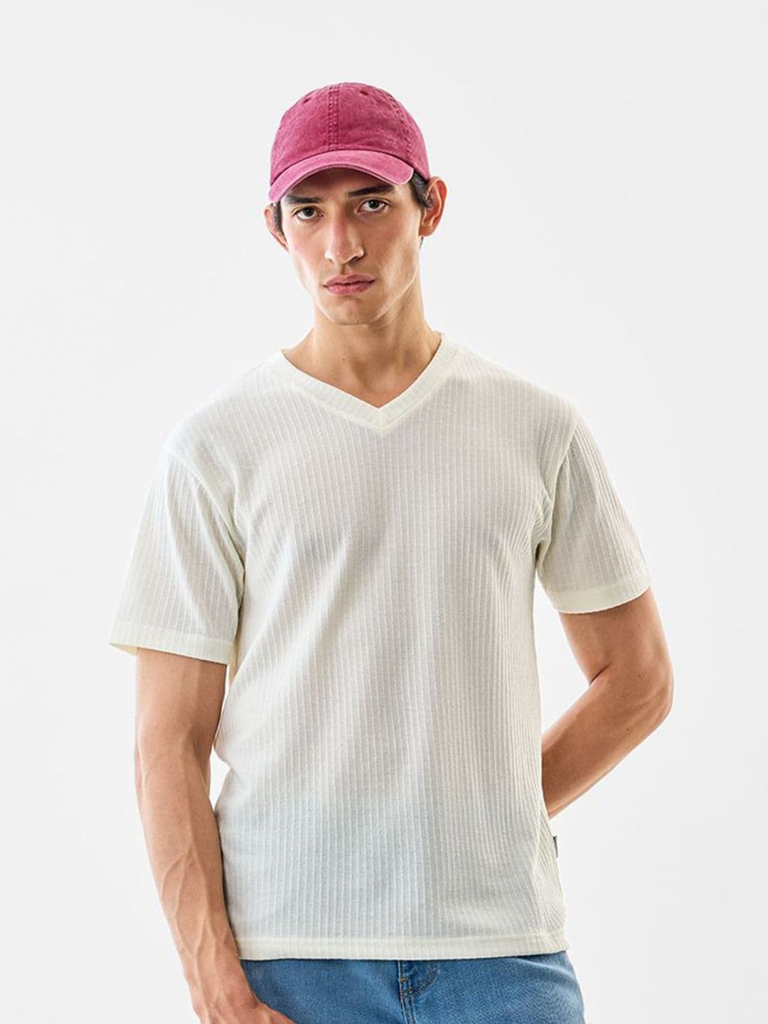 Snitch Off White Textured T-Shirt - view 1