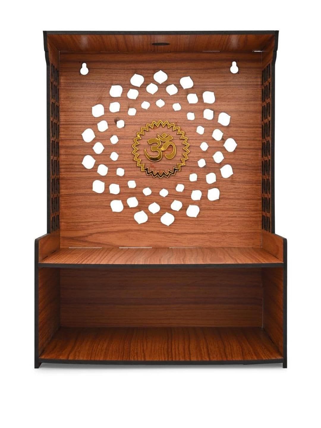 SOMIL Brown Textured Wooden Home Temple - view 1