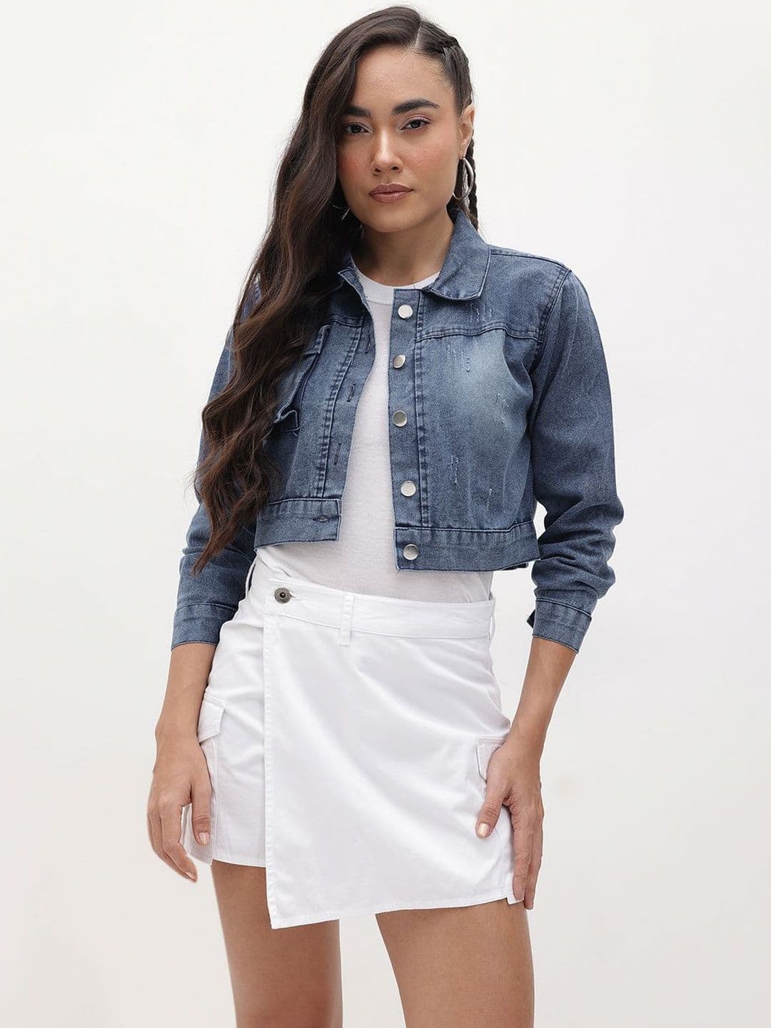 Roadster Women Blue Denim Denim Jacket - view 1