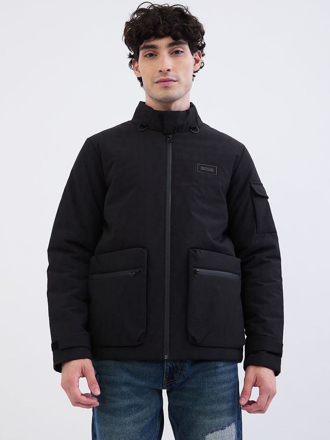 SPYKAR Men Black Polyester Jackets - view 1