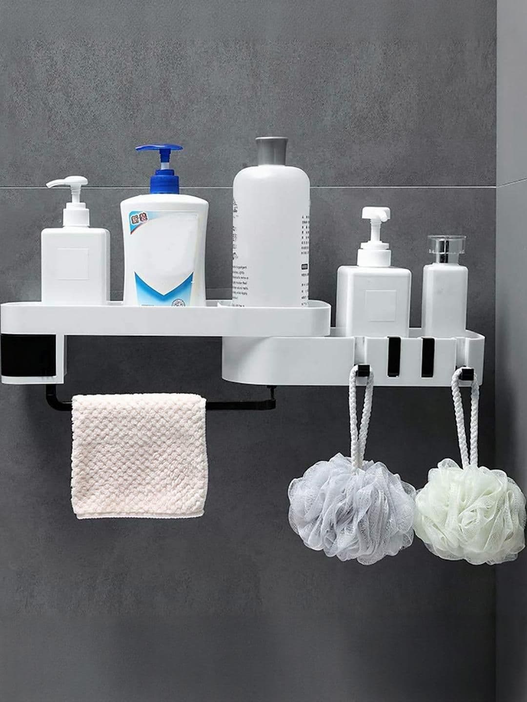 TAGVE White Solid Plastic Bath Accessories Set - view 1