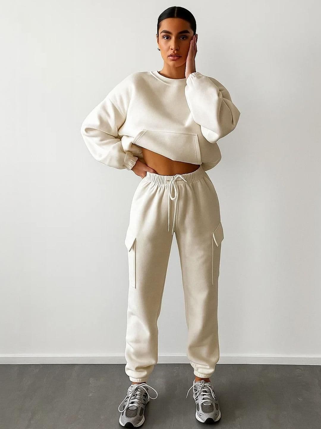 Stylecast X Kotty Hooded Neck Oversized Winter Sweatshirt & Jogger - view 1