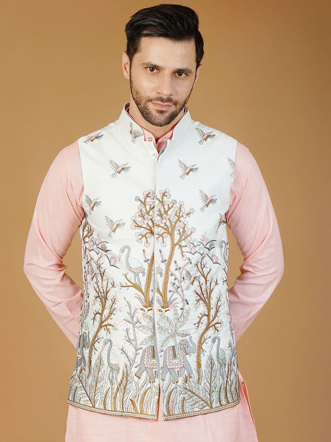 Wintage Men Embroidered Nehru Jackets - view 1