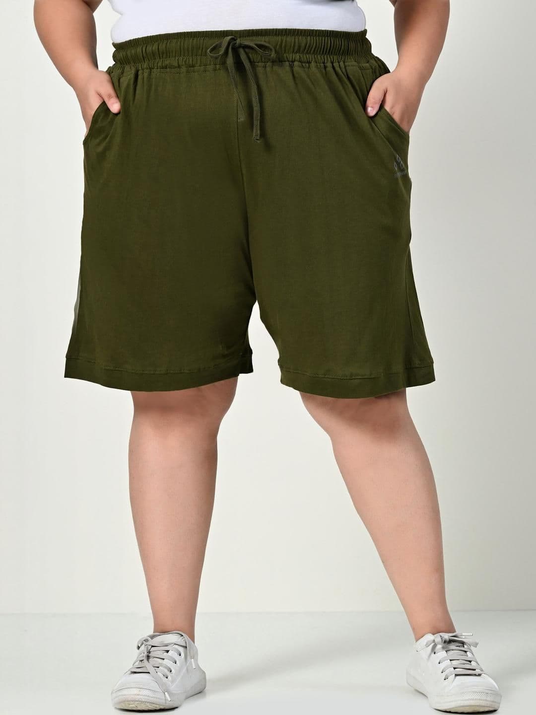 ALIZA Women Plus Size Loose Fit Mid Rise Cotton Bermuda Shorts - view 1