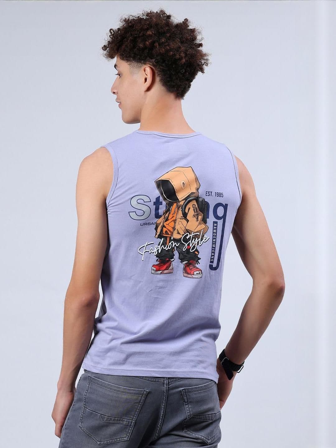 V-Mart Men Printed Cotton Single Jersey Round Neck Innerwear Vest - view 1